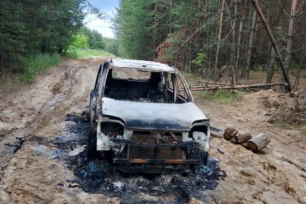 В лесу под Тугулымом нашли сгоревший автомобиль с трупом внутри