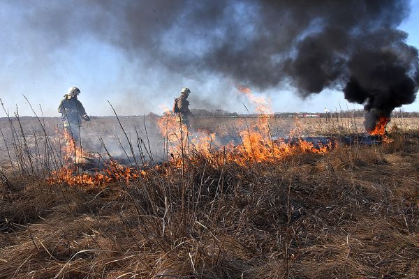 В Свердловской области действуют шесть пожаров