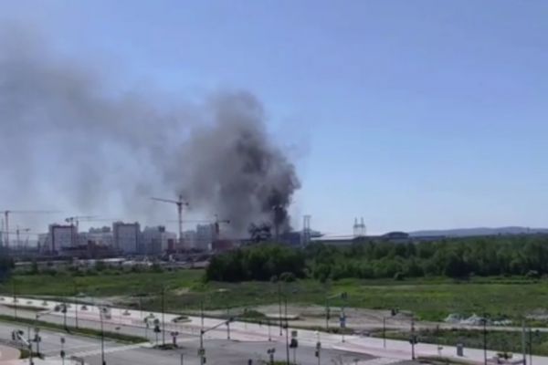 На стройке кампуса УрФУ в Новокольцовском вновь произошел пожар