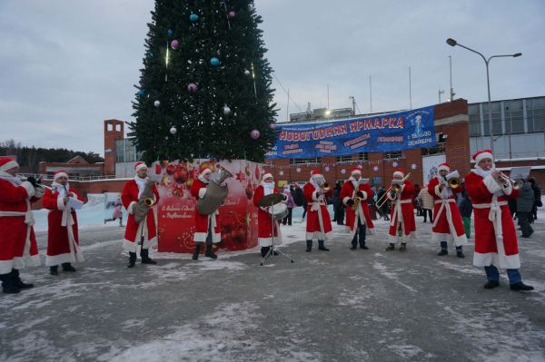 Десять Дедов Морозов и одна елка: в Кировском районе открыли ледовый городок