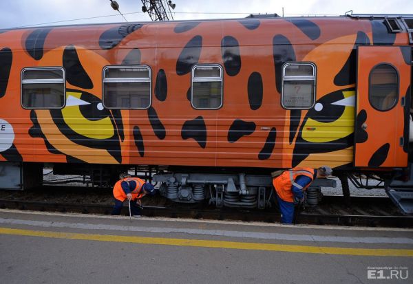 В Екатеринбург заехали «вагон-тигр» и «вагон-леопард»